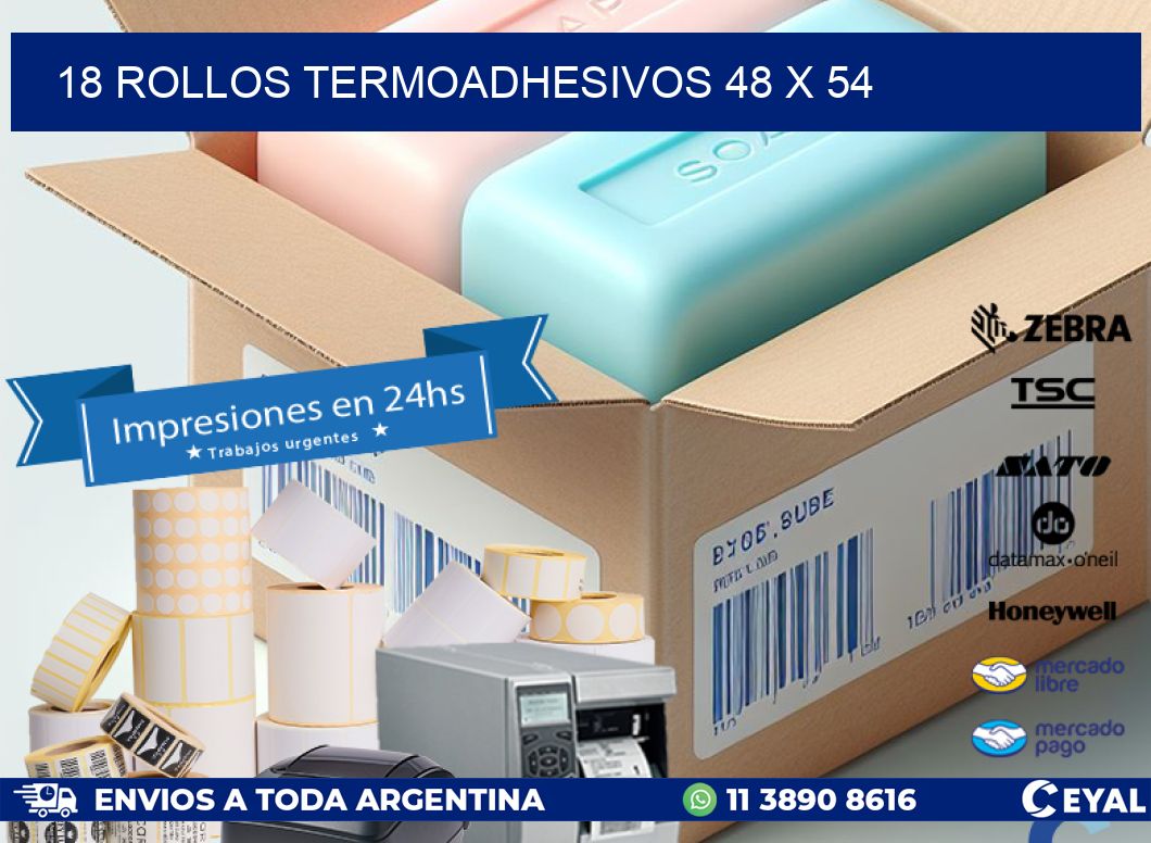18 ROLLOS TERMOADHESIVOS 48 x 54