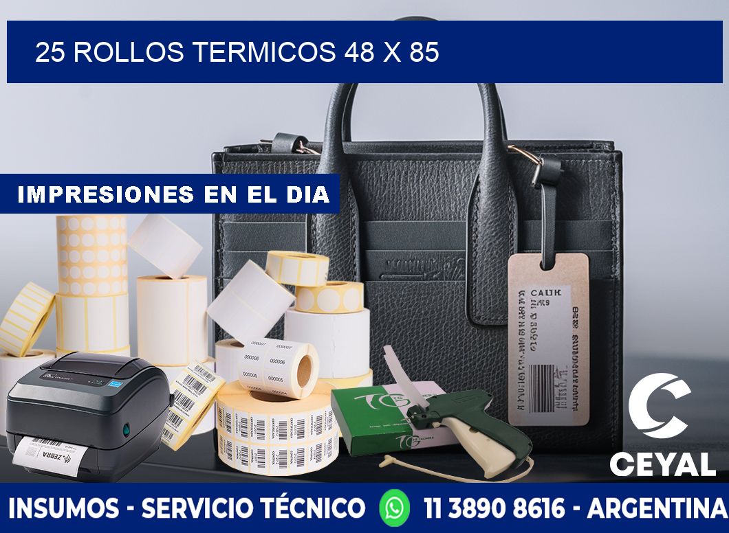 25 ROLLOS TERMICOS 48 x 85