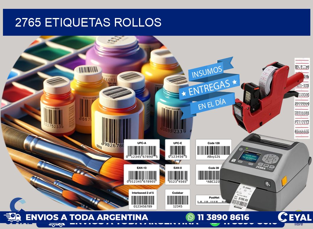 2765 etiquetas rollos