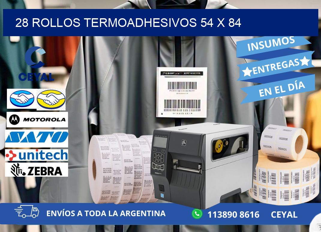 28 ROLLOS TERMOADHESIVOS 54 x 84