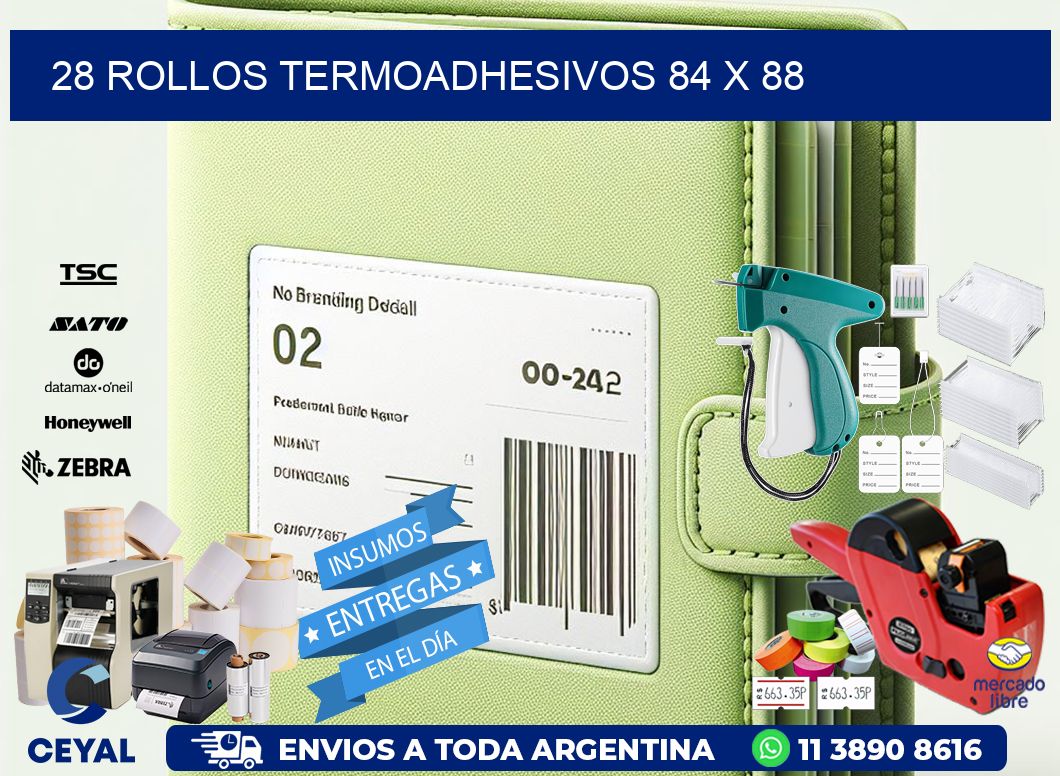 28 ROLLOS TERMOADHESIVOS 84 x 88