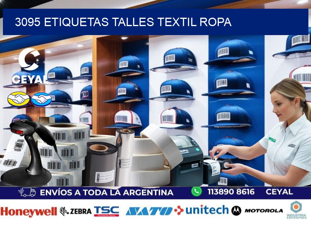 3095 ETIQUETAS TALLES TEXTIL ROPA