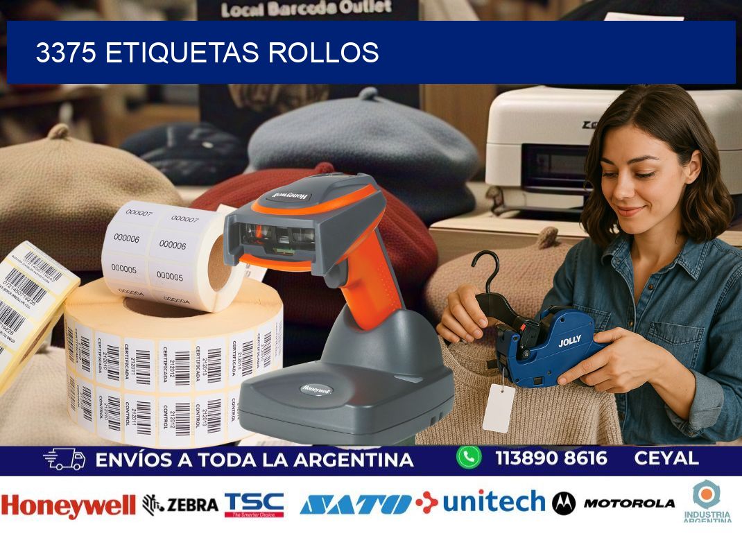 3375 etiquetas rollos