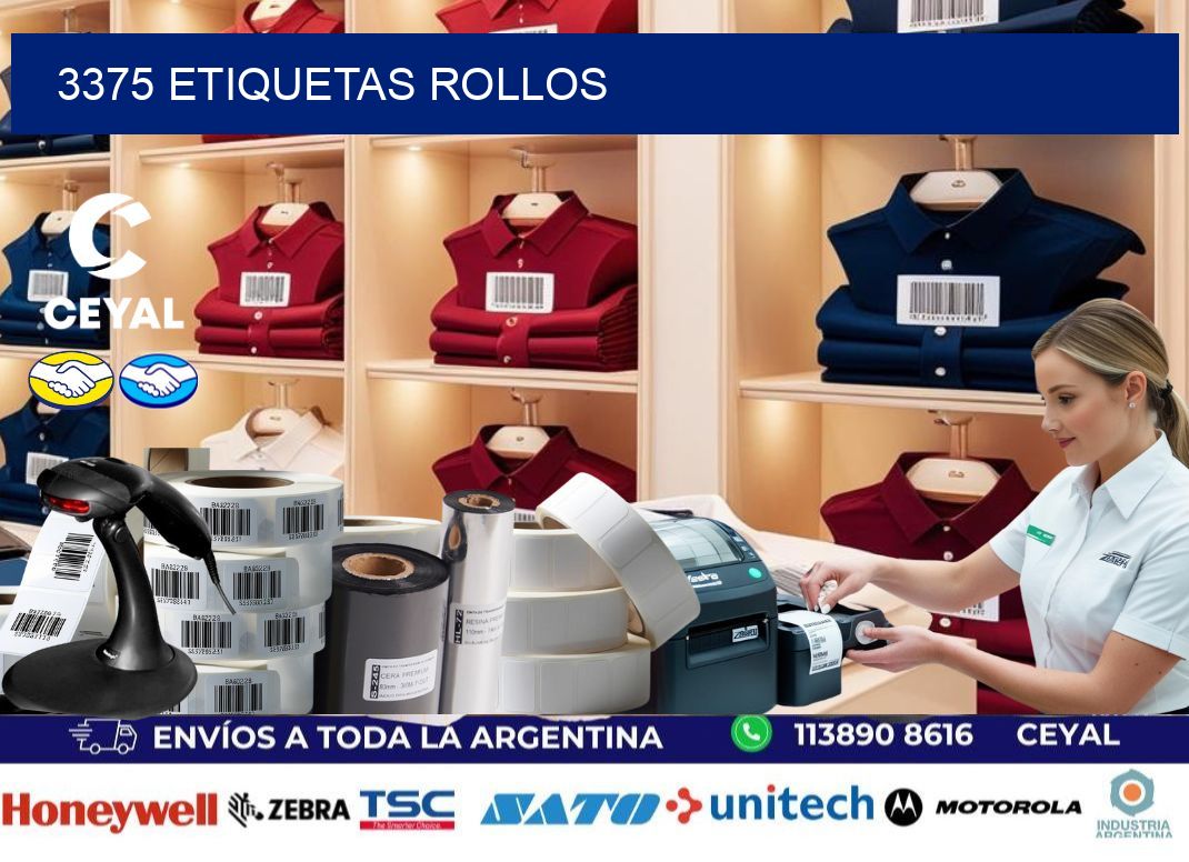 3375 etiquetas rollos