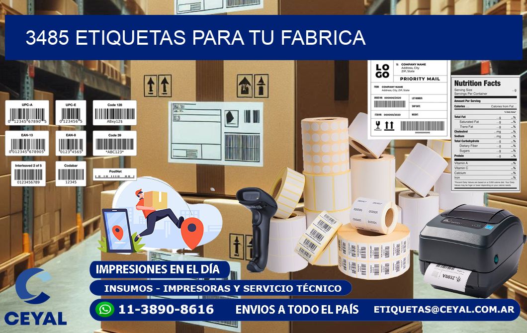3485 etiquetas para tu fabrica