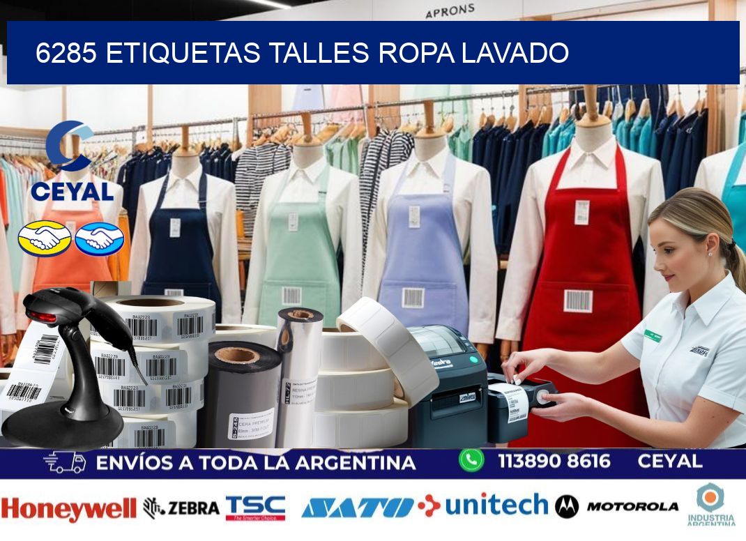 6285 ETIQUETAS TALLES ROPA LAVADO