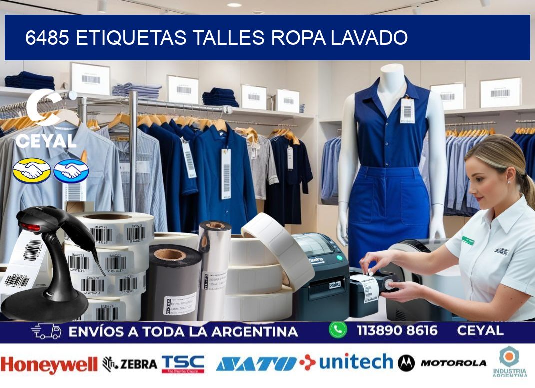 6485 ETIQUETAS TALLES ROPA LAVADO