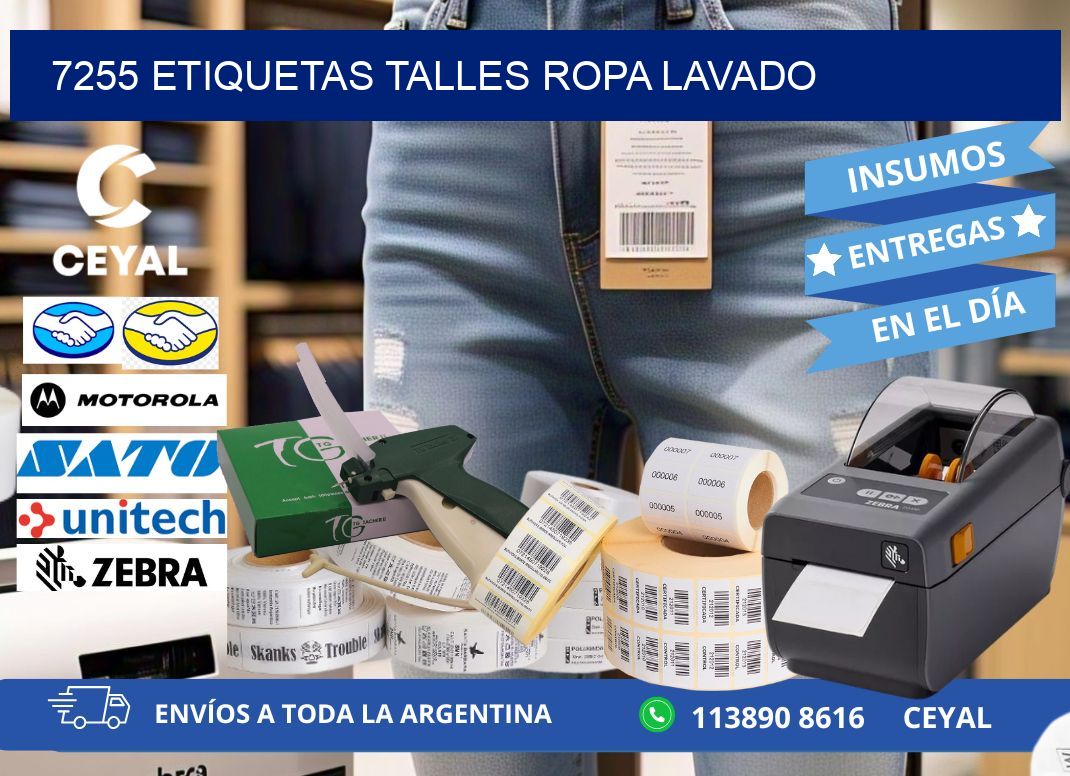 7255 ETIQUETAS TALLES ROPA LAVADO
