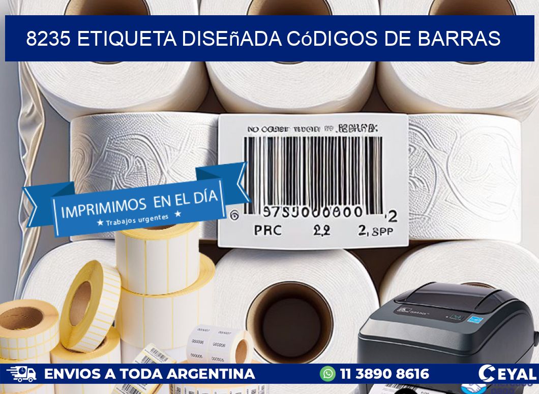 8235 etiqueta diseñada códigos de barras