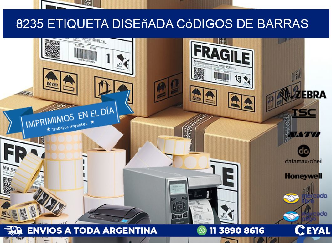 8235 etiqueta diseñada códigos de barras