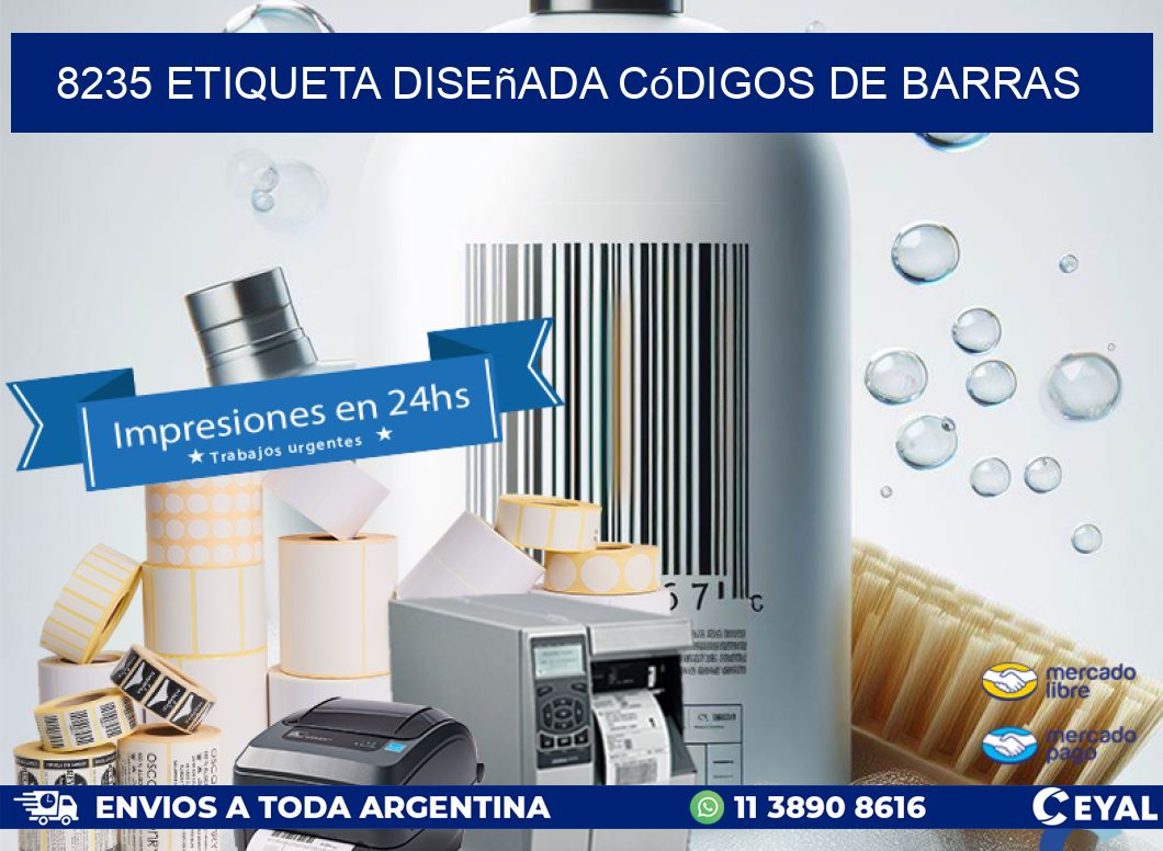 8235 etiqueta diseñada códigos de barras