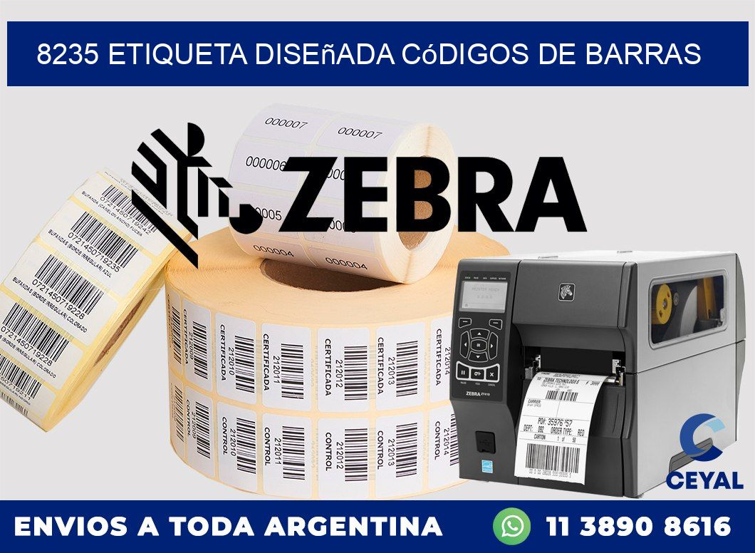 8235 etiqueta diseñada códigos de barras
