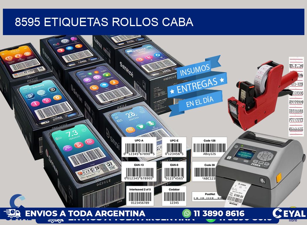 8595 etiquetas rollos CABA