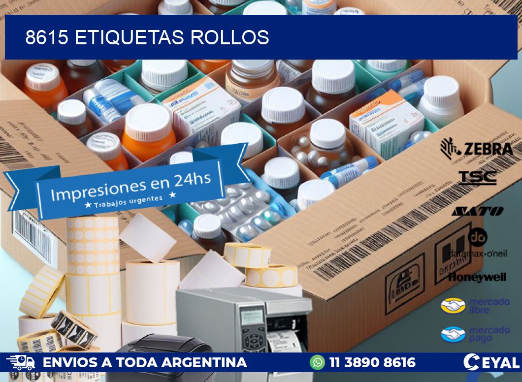 8615 etiquetas rollos