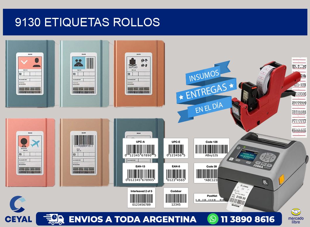 9130 etiquetas rollos