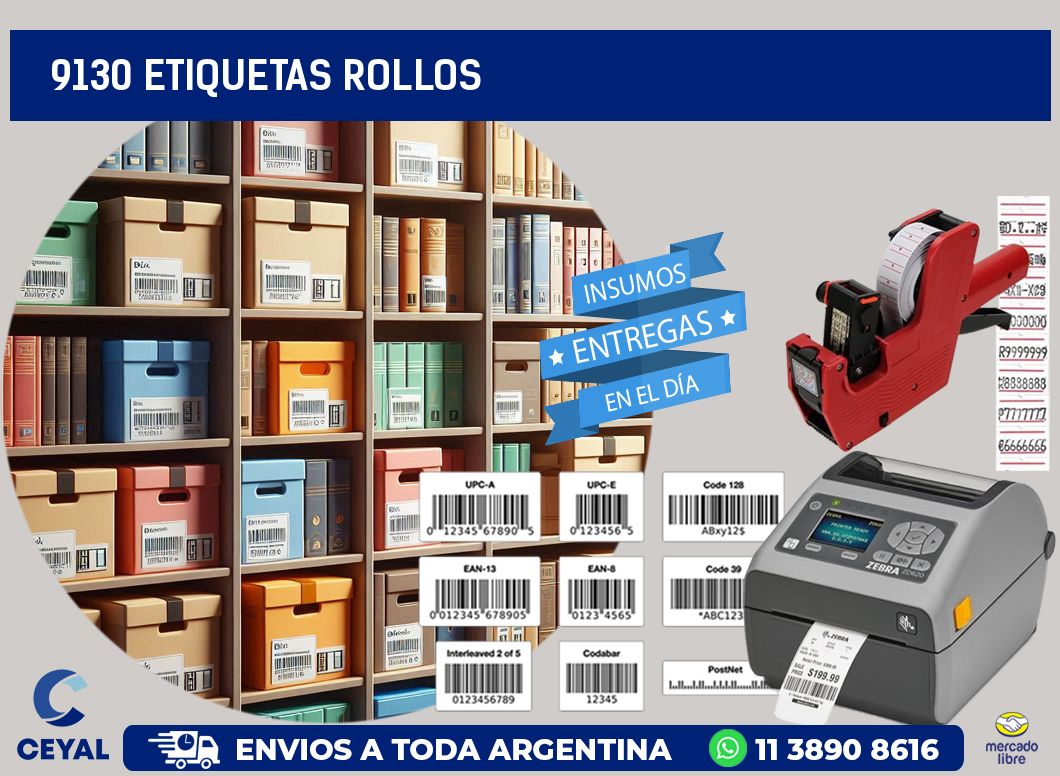 9130 etiquetas rollos