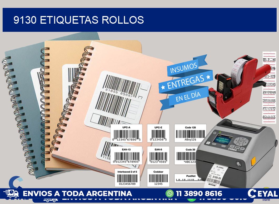 9130 etiquetas rollos