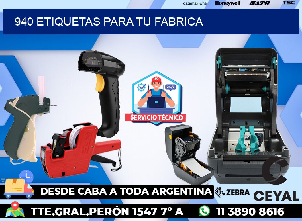 940 etiquetas para tu fabrica