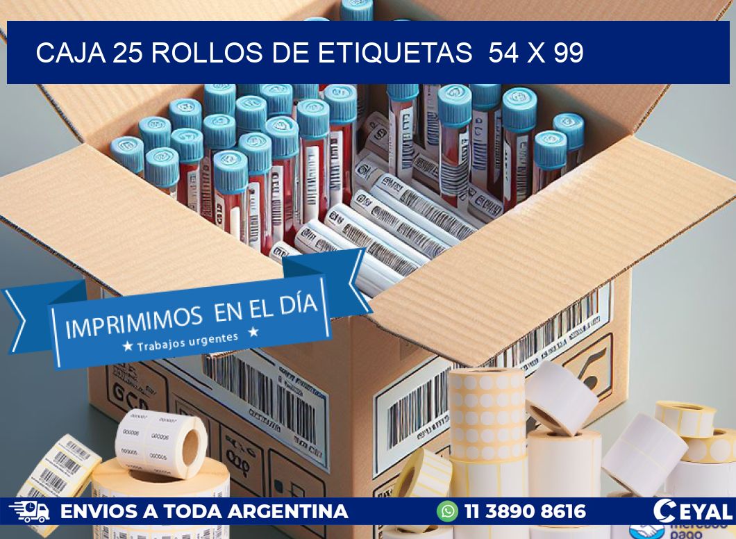 CAJA 25 ROLLOS DE ETIQUETAS  54 x 99