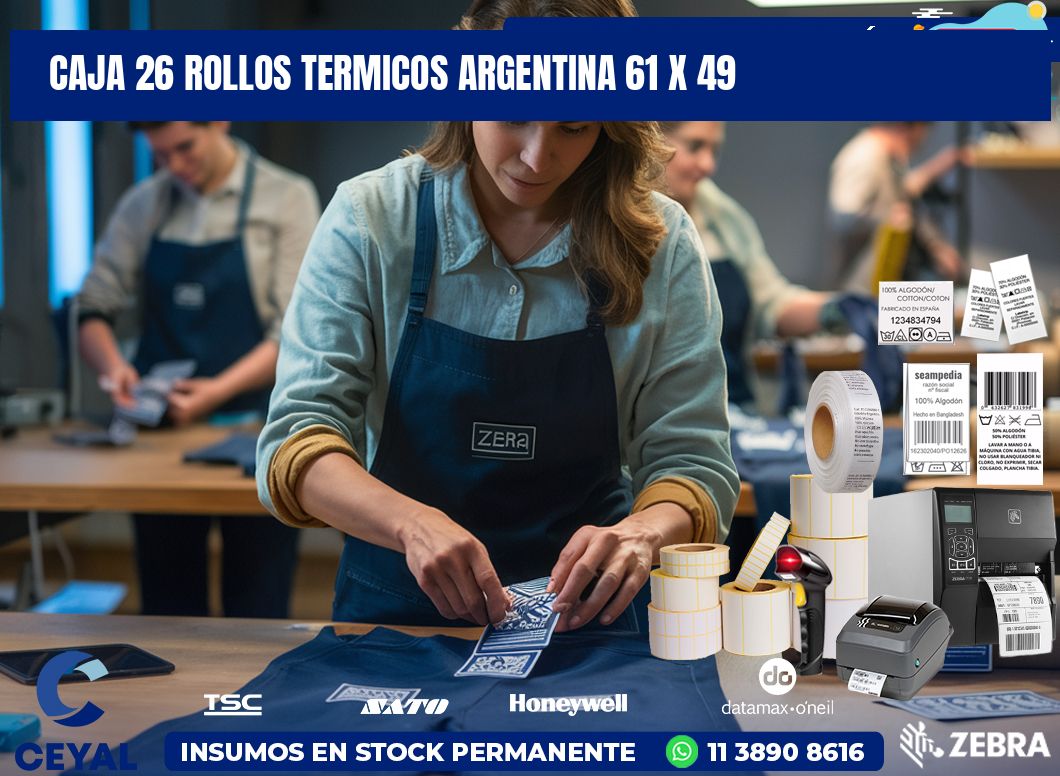 CAJA 26 ROLLOS TERMICOS ARGENTINA 61 x 49