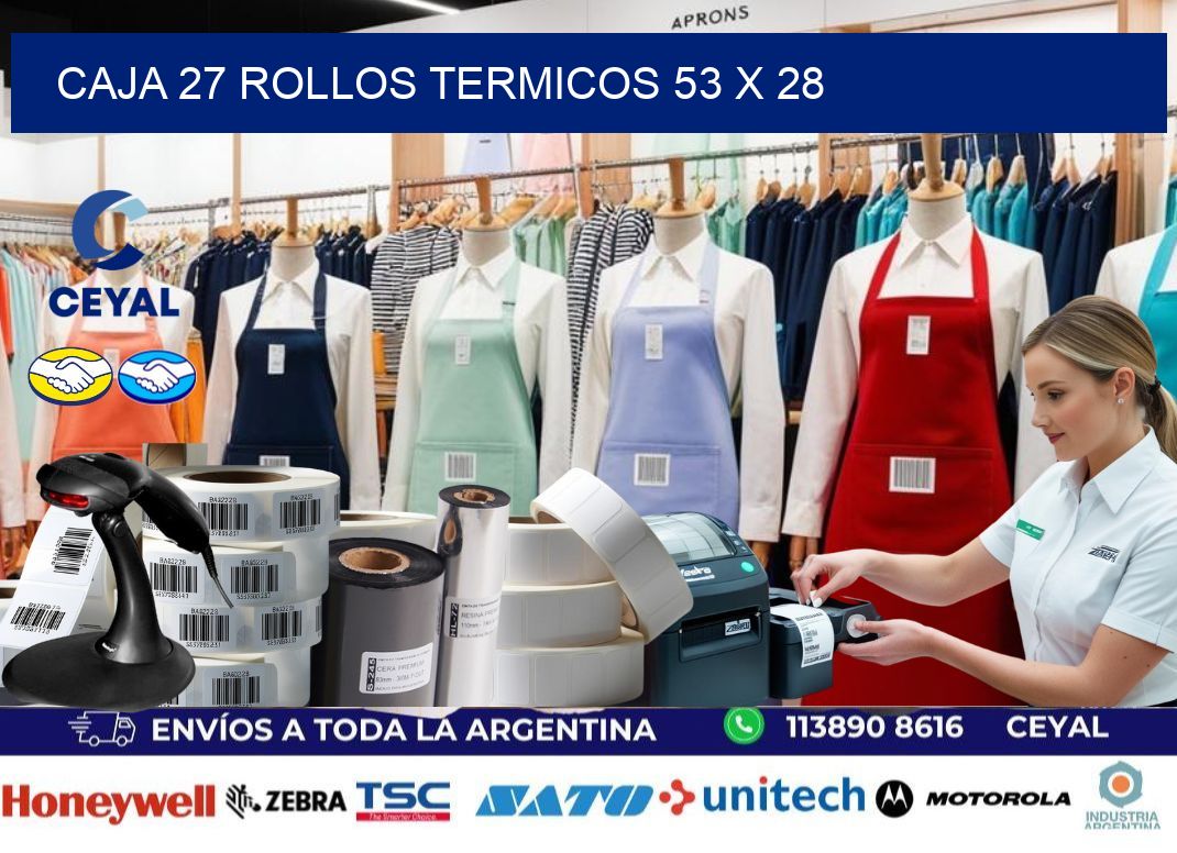 CAJA 27 ROLLOS TERMICOS 53 x 28