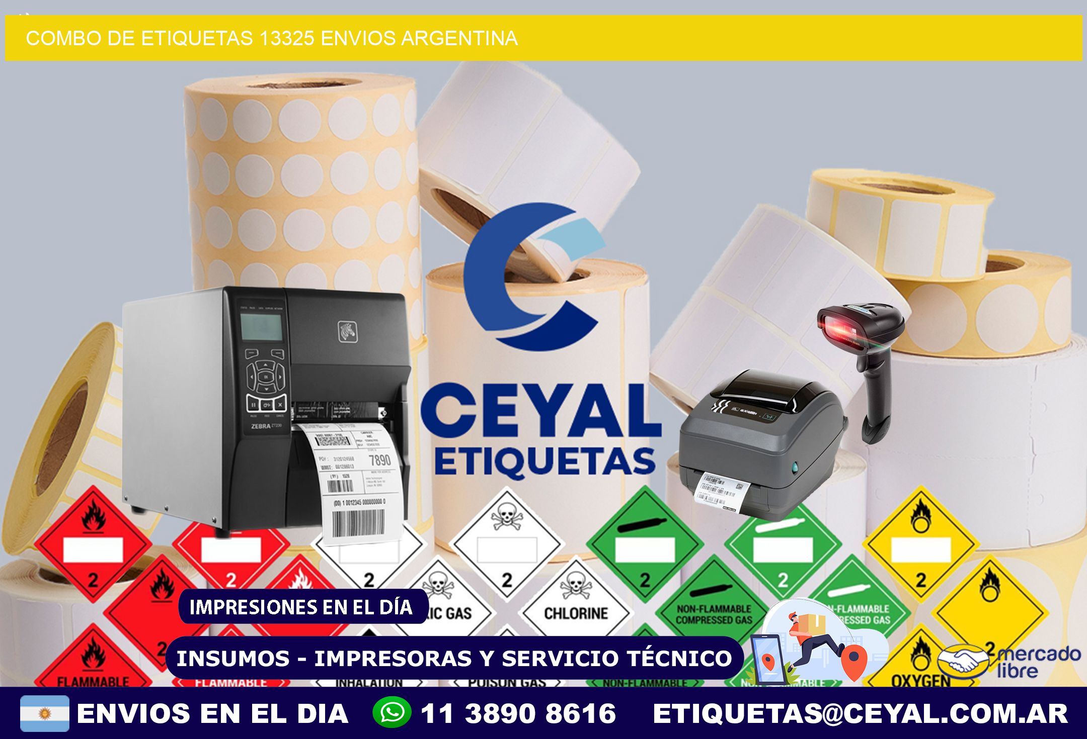 Combo de etiquetas 13325 ENVIOS ARGENTINA