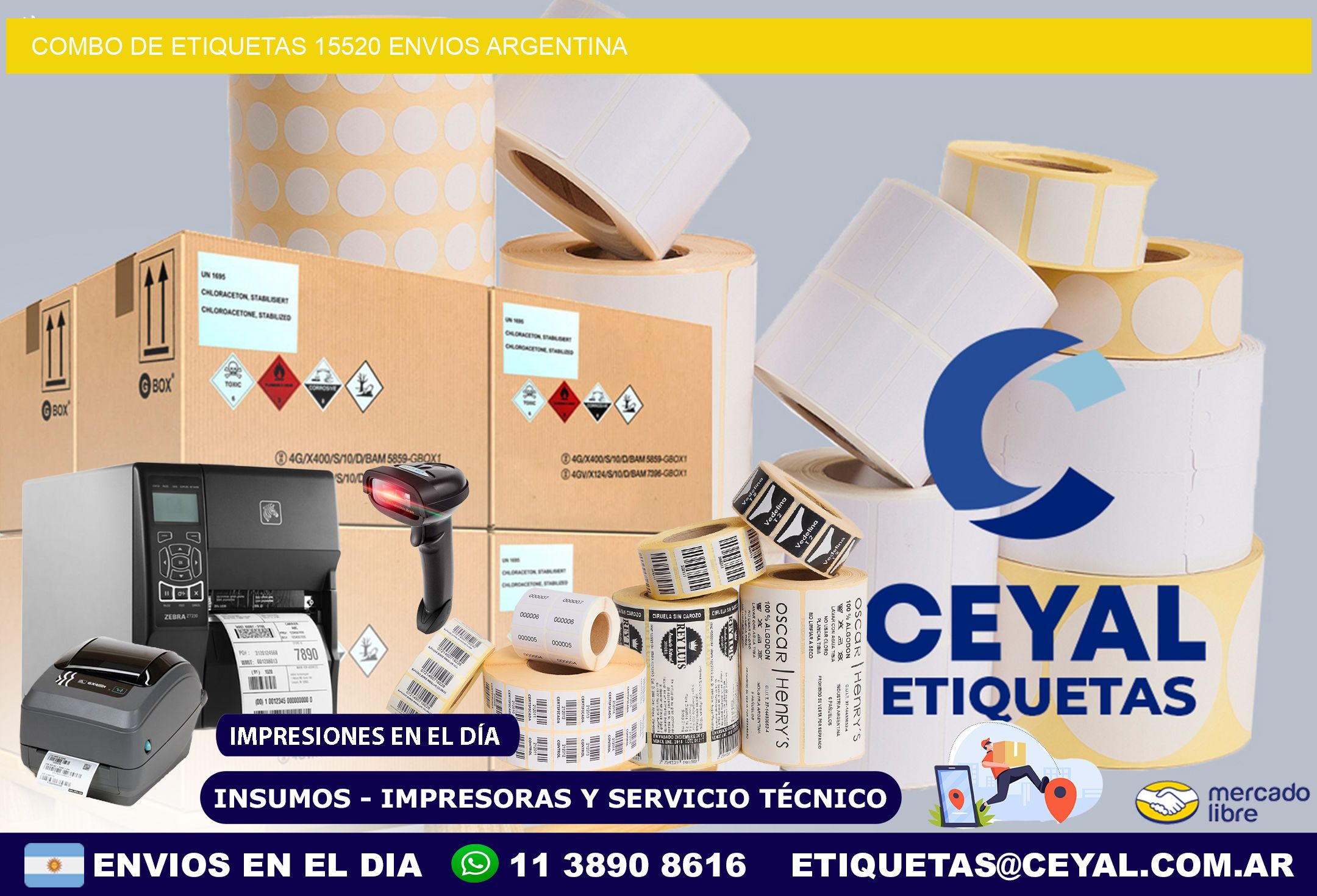 Combo de etiquetas 15520 ENVIOS ARGENTINA
