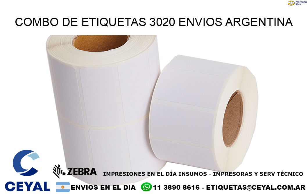 Combo de etiquetas 3020 ENVIOS ARGENTINA