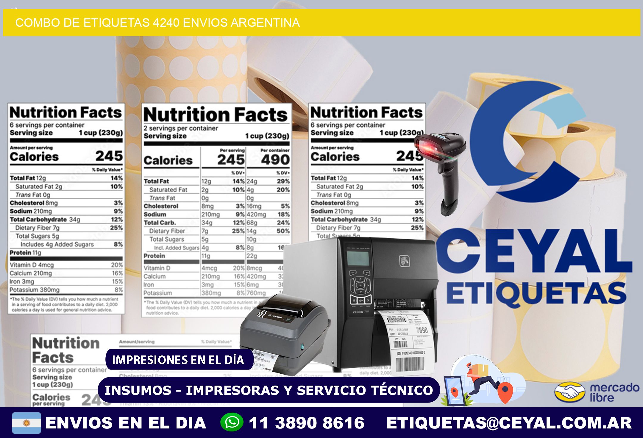 Combo de etiquetas 4240 ENVIOS ARGENTINA