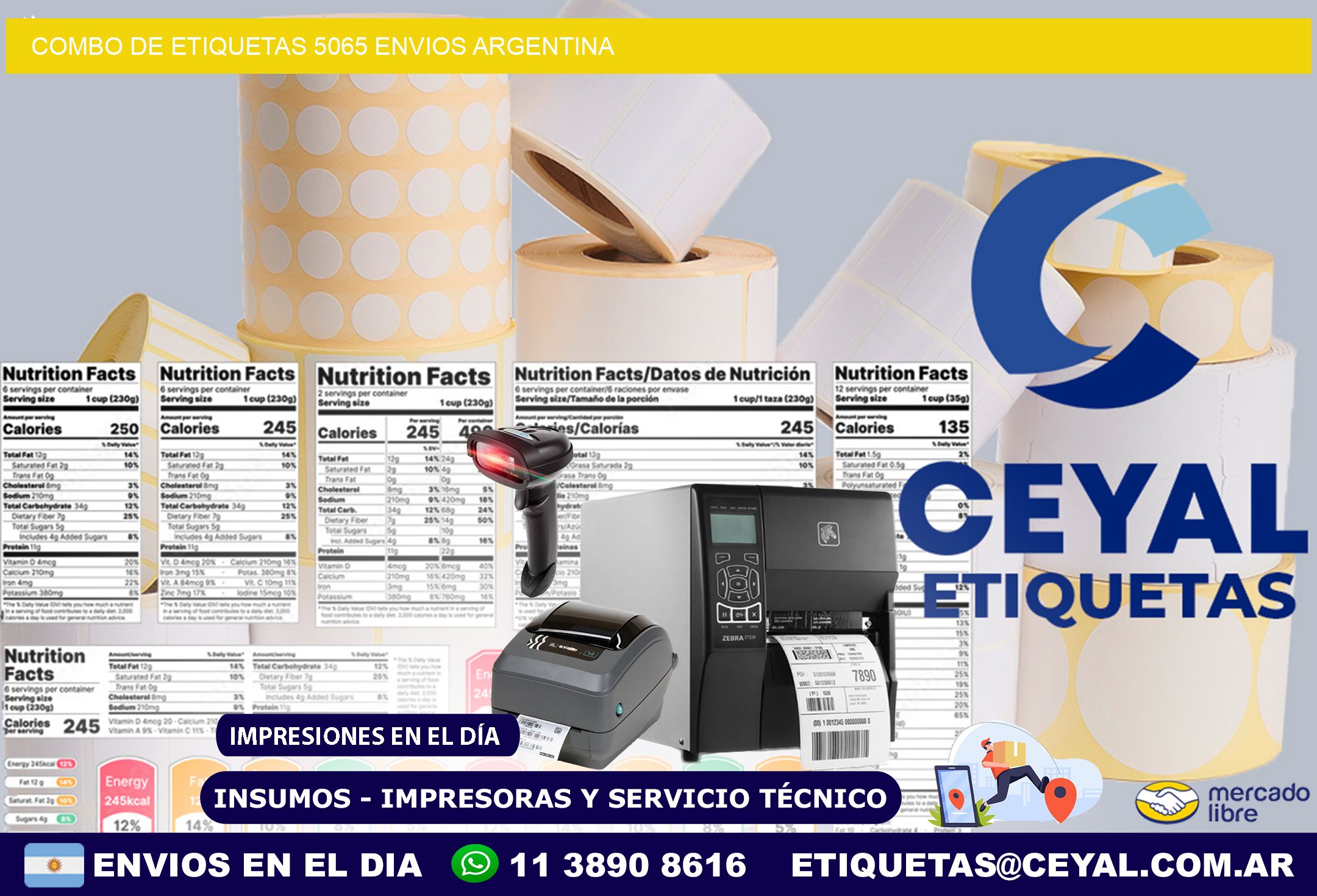 Combo de etiquetas 5065 ENVIOS ARGENTINA