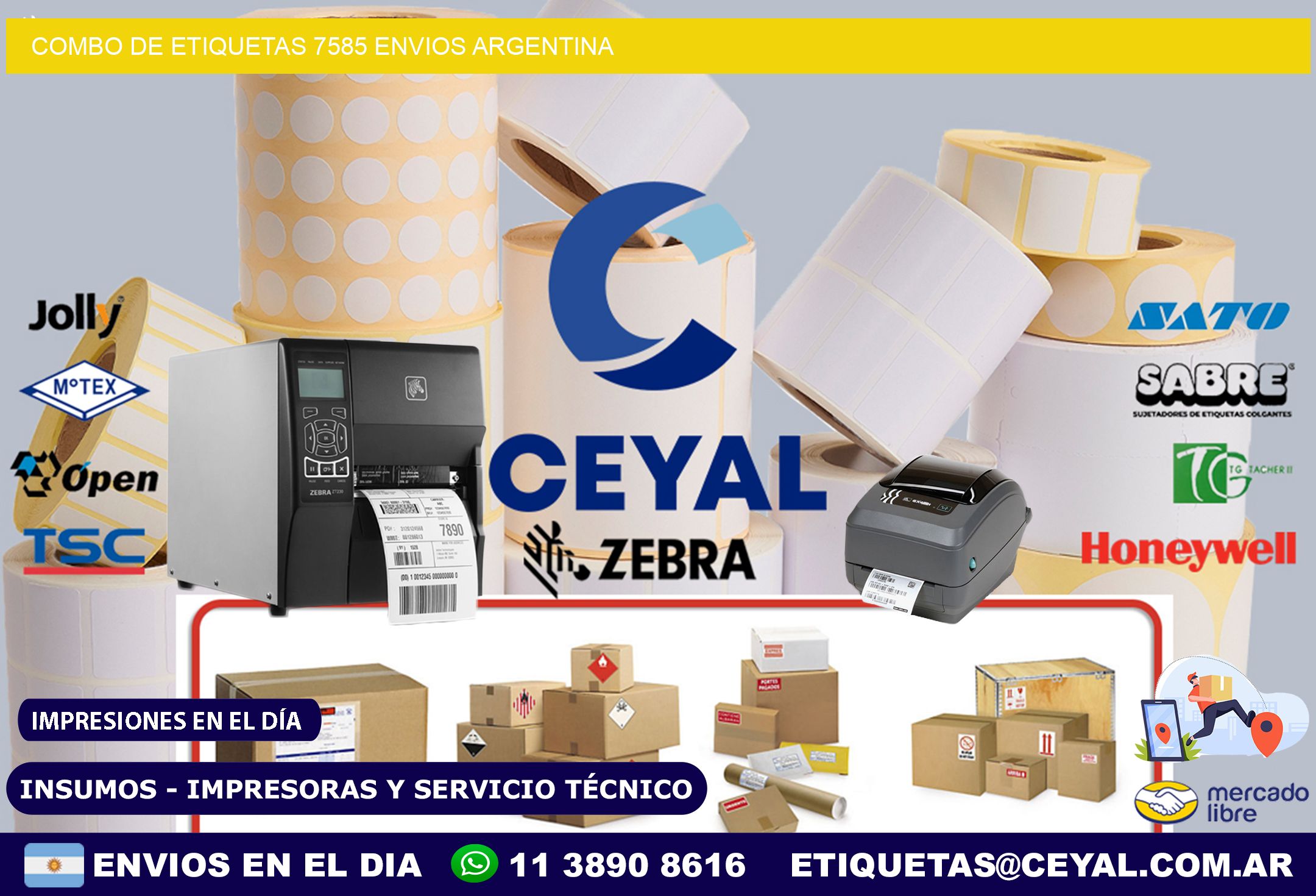 Combo de etiquetas 7585 ENVIOS ARGENTINA