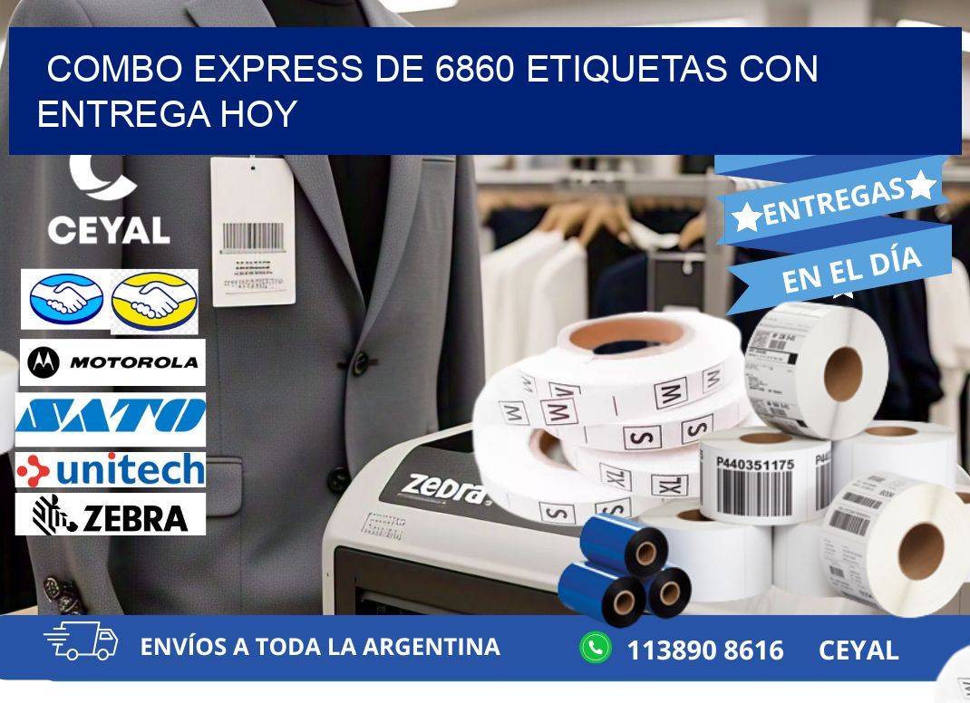 Combo express de 6860 etiquetas con entrega hoy