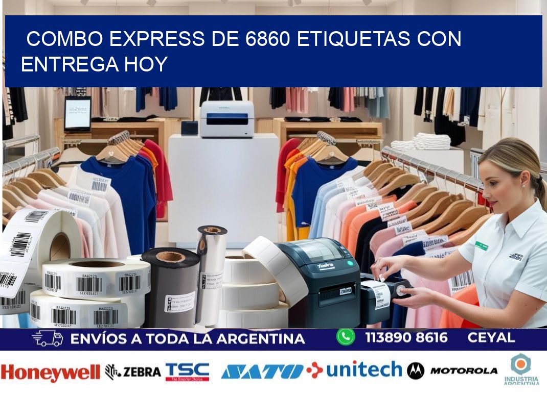 Combo express de 6860 etiquetas con entrega hoy