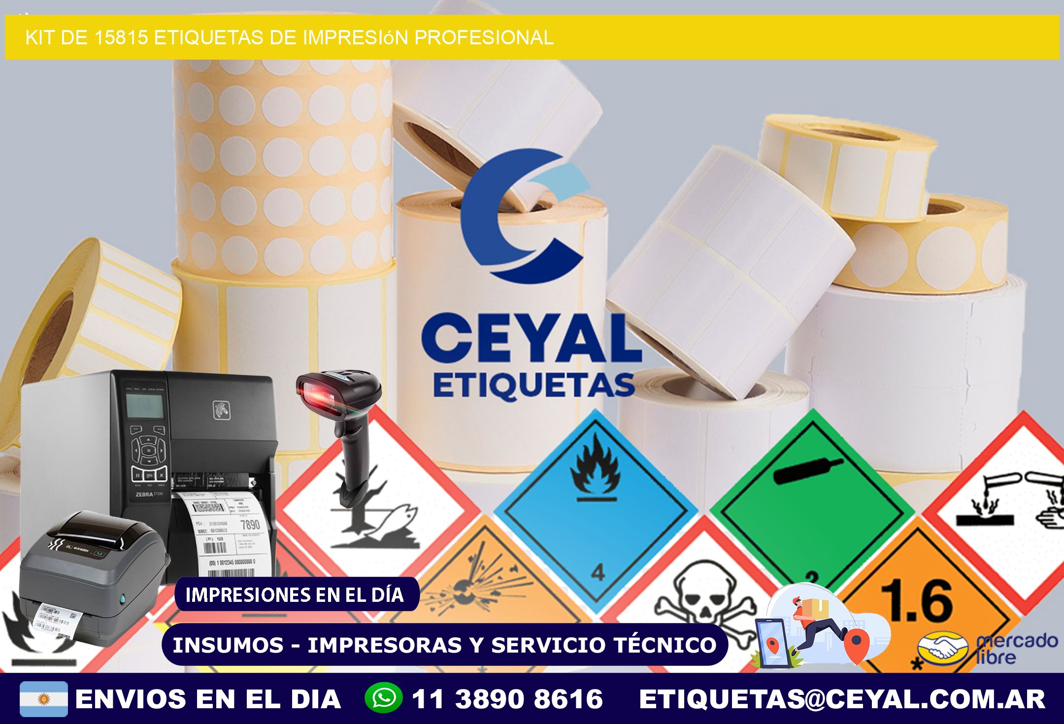 Kit de 15815 etiquetas de impresión profesional - Etiquetas Frontal