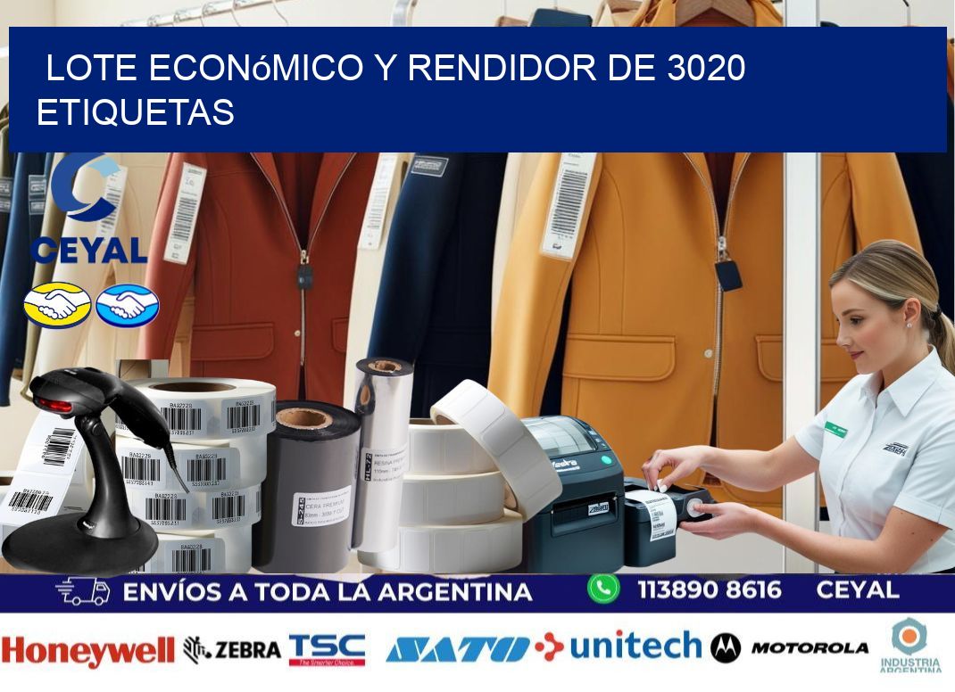 Lote económico y rendidor de 3020 etiquetas