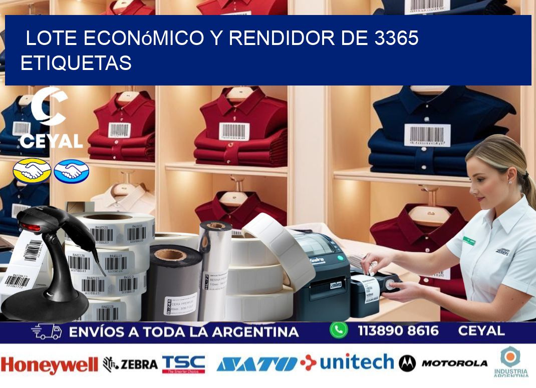 Lote económico y rendidor de 3365 etiquetas