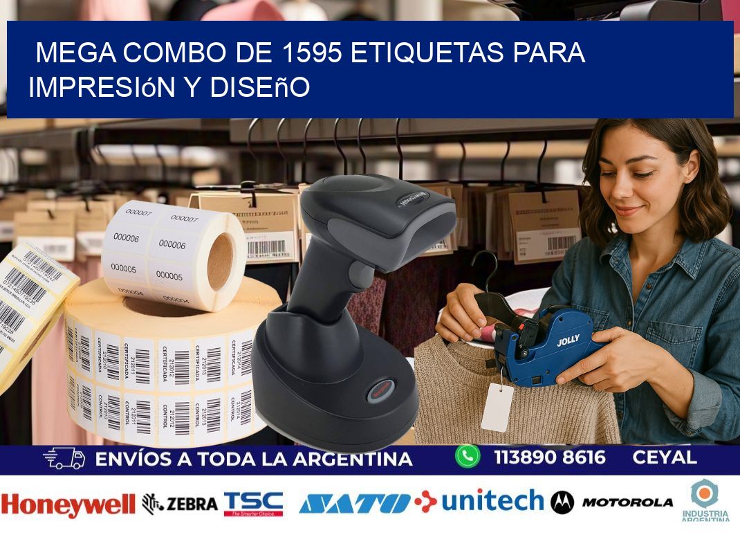Mega combo de 1595 etiquetas para impresión y diseño