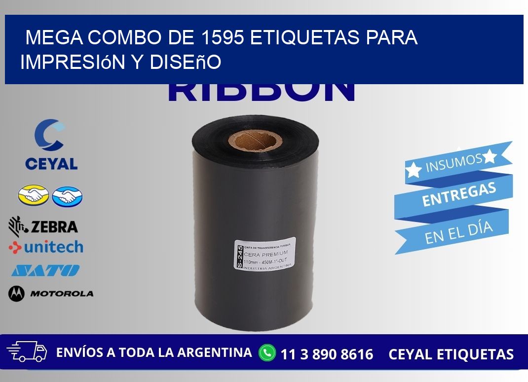 Mega combo de 1595 etiquetas para impresión y diseño