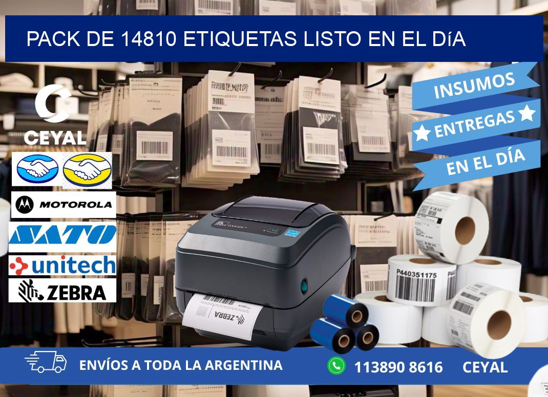 Pack de 14810 etiquetas listo en el día