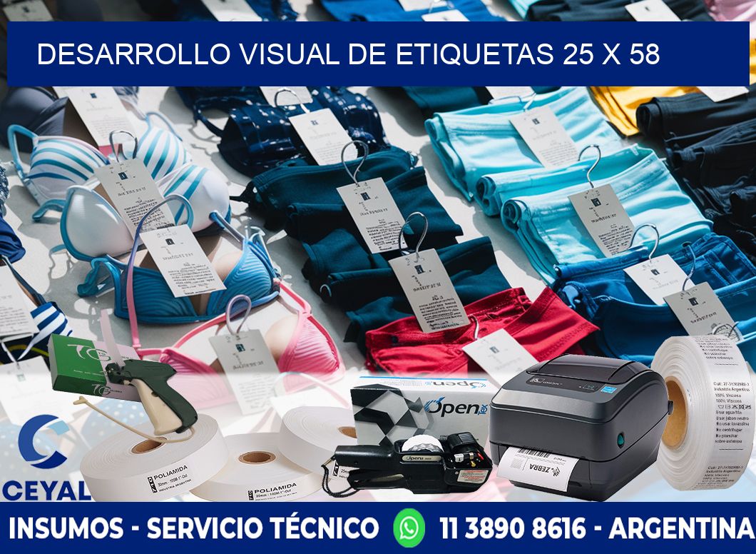 Desarrollo visual de etiquetas 25 x 58