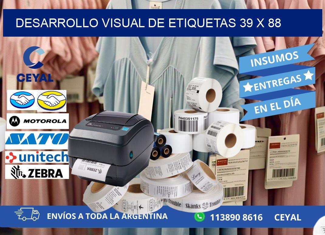 Desarrollo visual de etiquetas 39 x 88