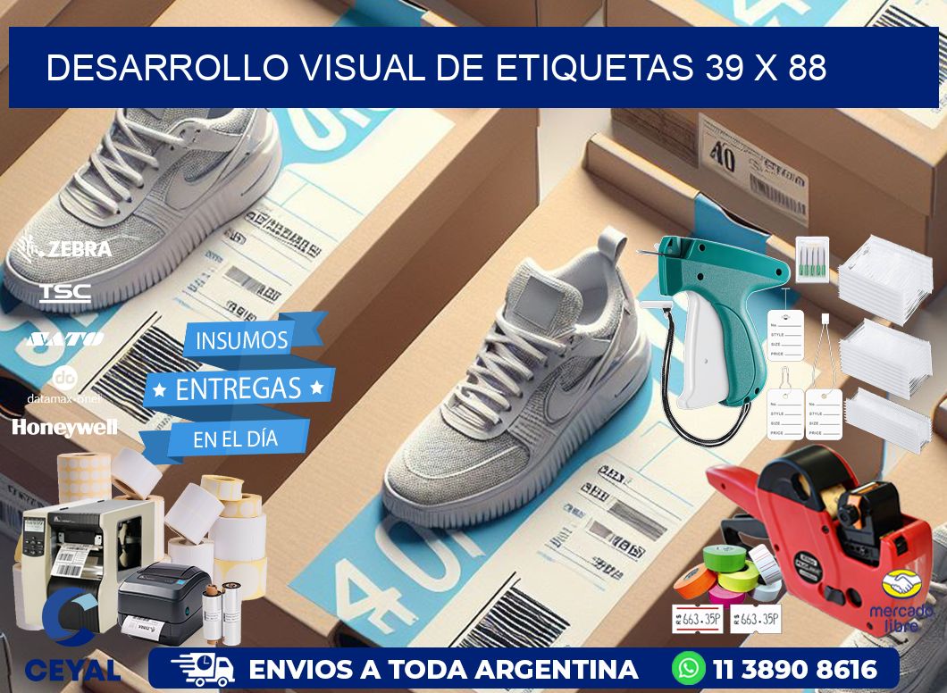 Desarrollo visual de etiquetas 39 x 88