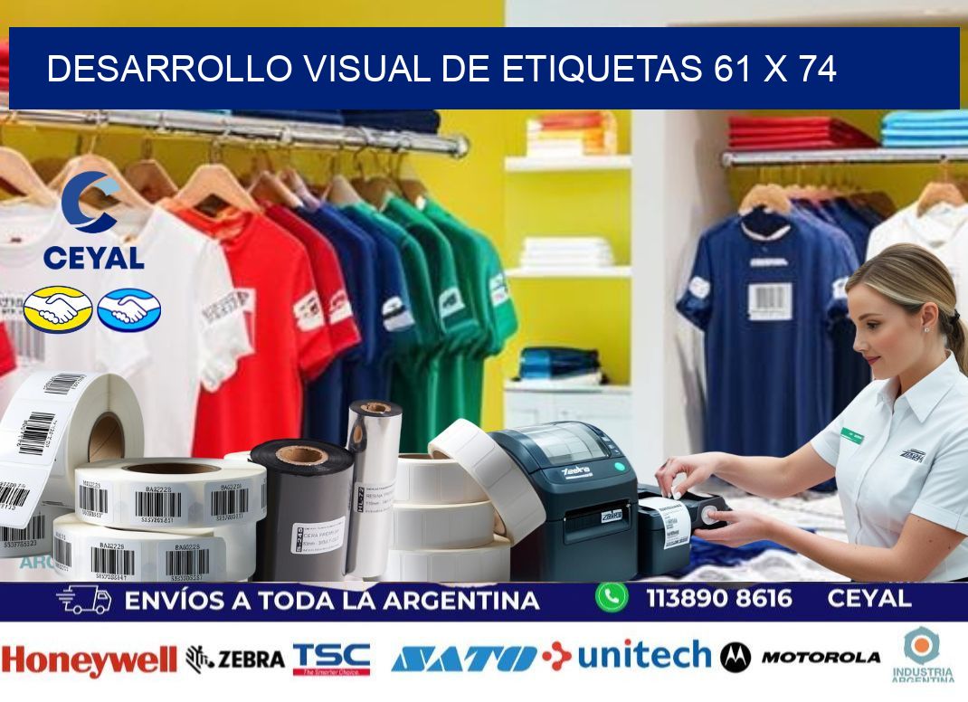 Desarrollo visual de etiquetas 61 x 74