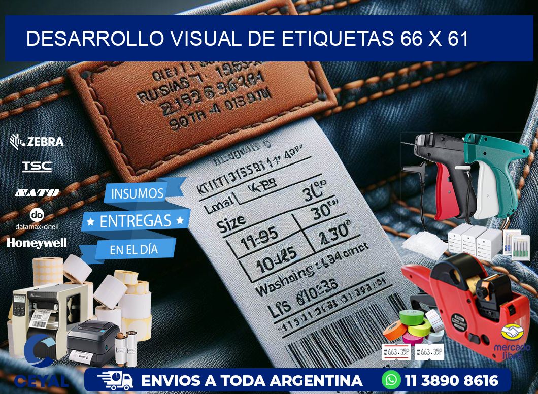 Desarrollo visual de etiquetas 66 x 61