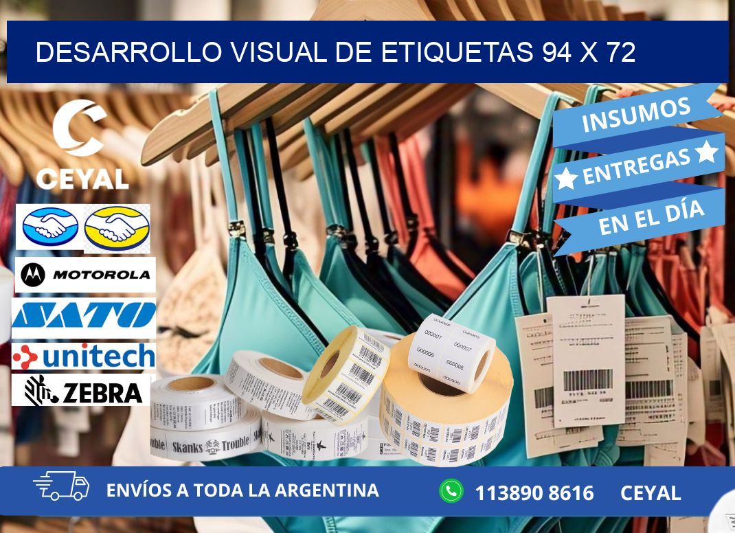 Desarrollo visual de etiquetas 94 x 72
