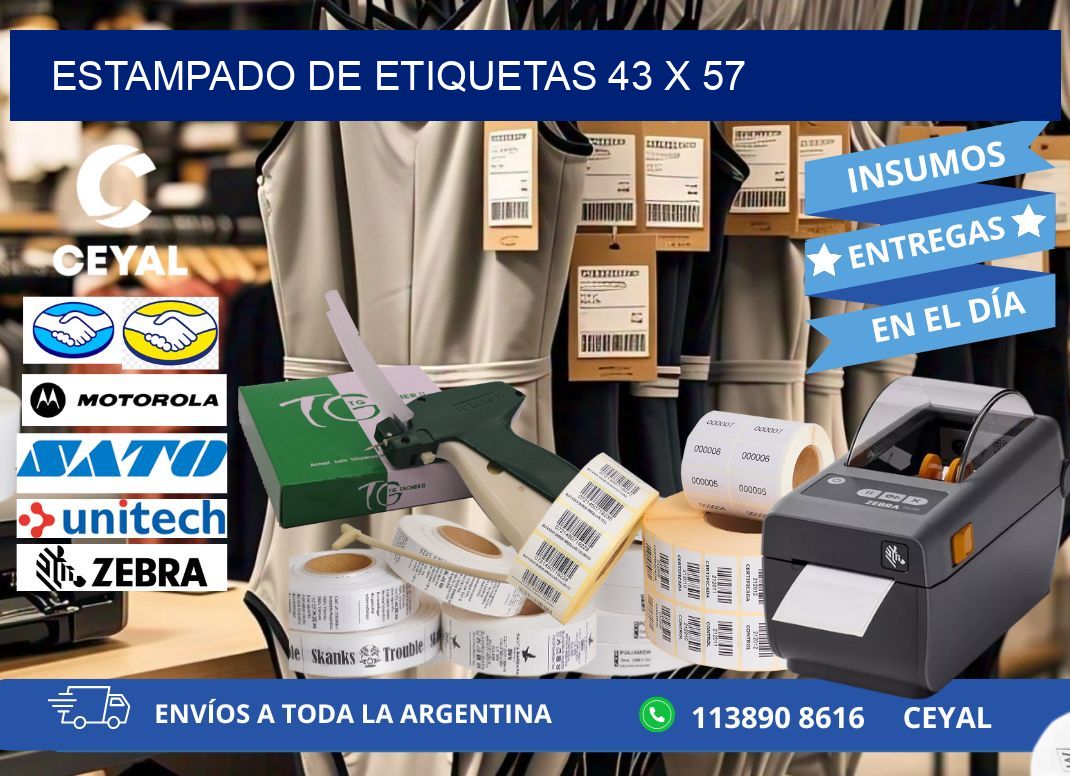 Estampado de etiquetas 43 x 57