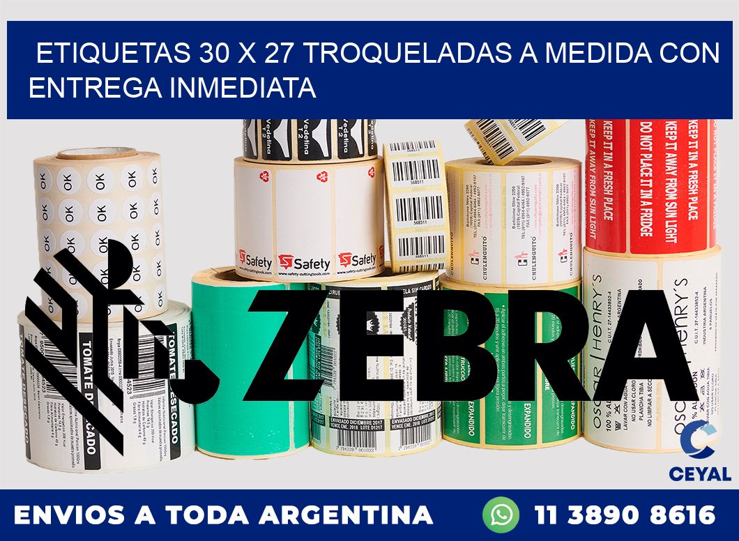 Etiquetas 30 x 27 troqueladas a medida con entrega inmediata