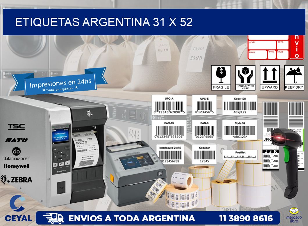 Etiquetas argentina 31 x 52