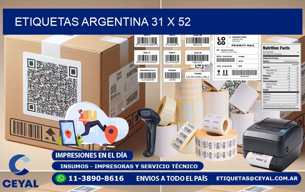 Etiquetas argentina 31 x 52