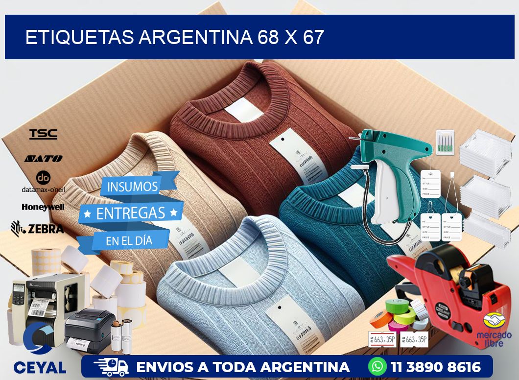 Etiquetas argentina 68 x 67